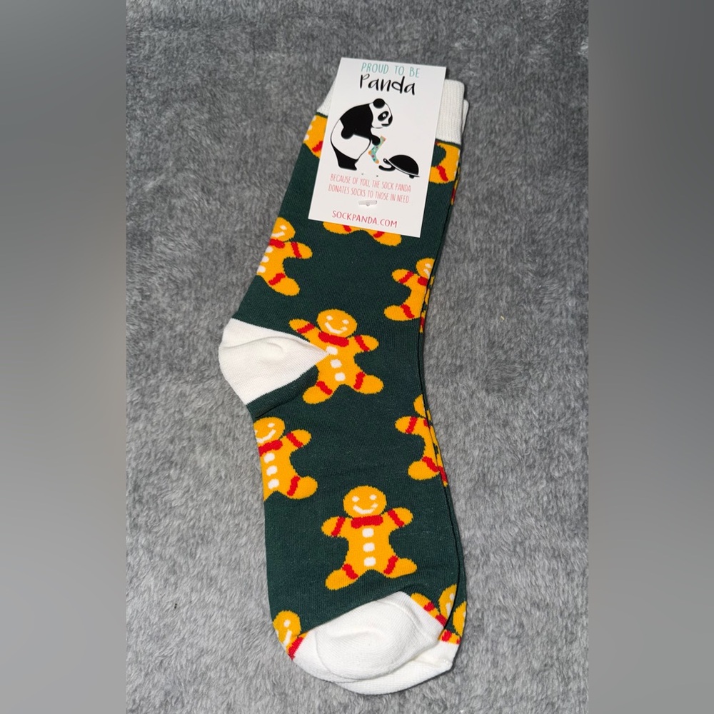 Green Christmas Gingerbread  on Socks from the Sock Panda